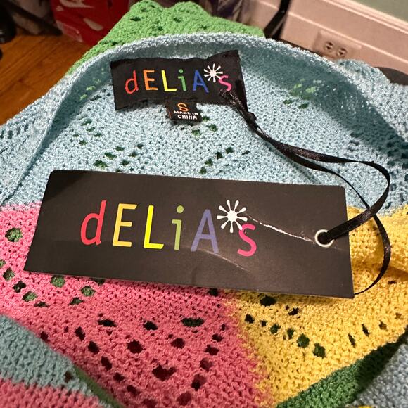 dELiA*s x Dolls Kill Daisy Dreams Crochet Patchwork Maxi Dress Y2K Small - Picture 4 of 9